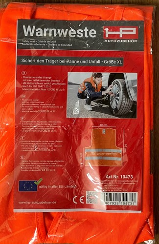 Kfz warnweste orange neu - warnweste,